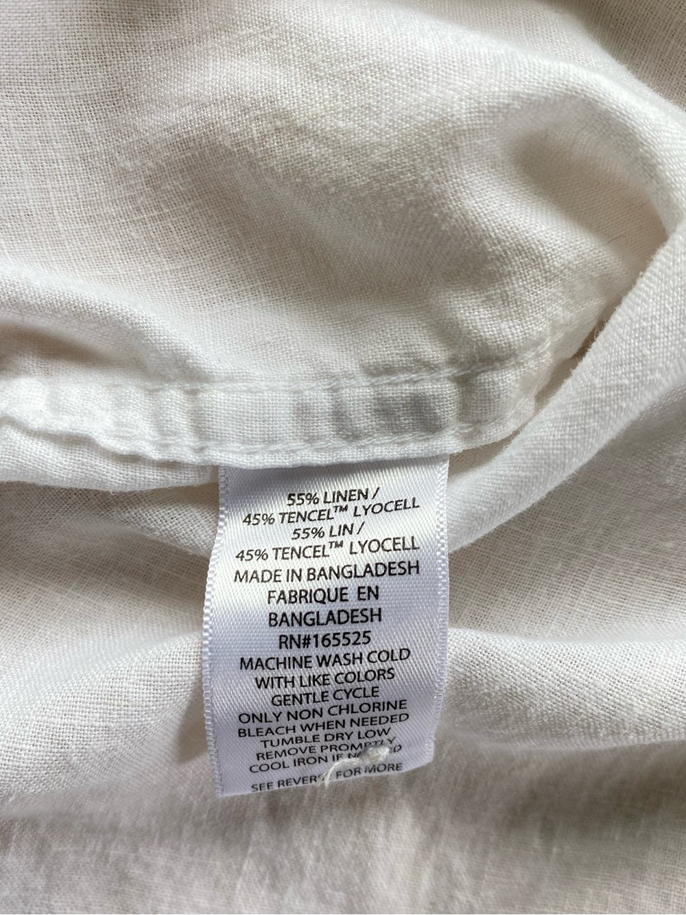 Lola River White Linen Blend Popover Short Sleeve Blouse Medium Coastal Chic - Picture 7 of 8